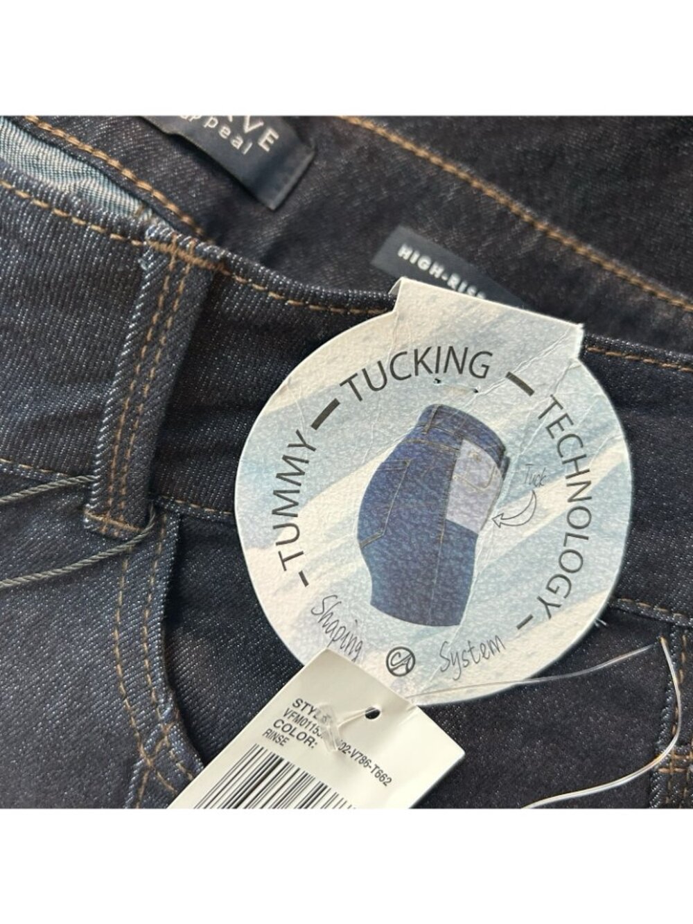 NWT CURVE APPEAL  Size 10/30 High Rise Flare Dark Blue Stretch Jeans Color Rinse - Picture 11 of 12